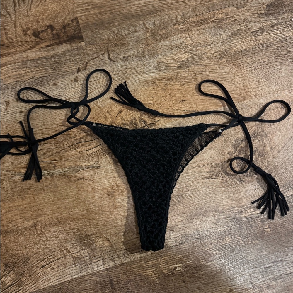Acacia Swimwear Black Crochet Bikini Bottom